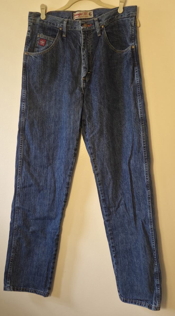 Wrangler Mens PBR Jeans Denim Cowboy Rodeo Western Jeans 33 x 34 - 26PBRAS
